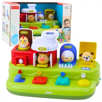 LEAN TOYS Interaktyvus edukacinis žaislas mažiems vaikams - Ūkio gyvūnėliai