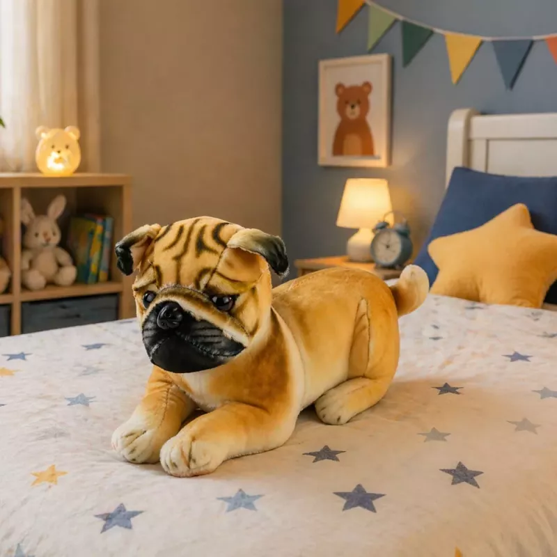 LEAN TOYS Plush Pug Dog Cuddly Toy Soft Dog 25 cm