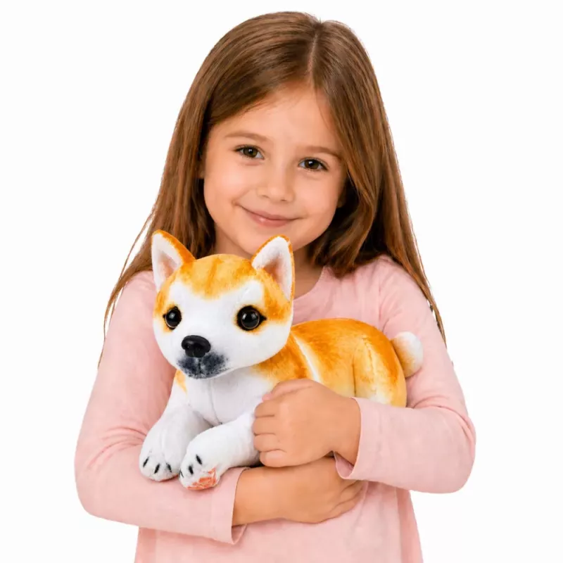 LEAN TOYS Pliušinis Šiba Inu šuo Minkštas Žaislas 25 cm