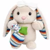 LEAN TOYS Minkštas pliušinis zuikis su muzikos dėžute, žaislas-maskotas, smėlio spalvos