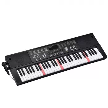 LEAN TOYS Klaviatūrinis elektrinis pianinas su mikrofonu 200 garsų 61 klavišas 78cm