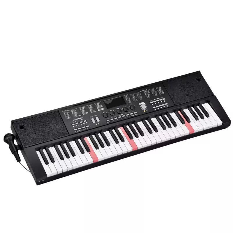 LEAN TOYS Klaviatūrinis elektrinis pianinas su mikrofonu 200 garsų 61 klavišas 78cm