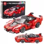 LEAN TOYS Statybiniai blokeliai FXX-K lenktyninis automobilis raudonas 360 vnt.