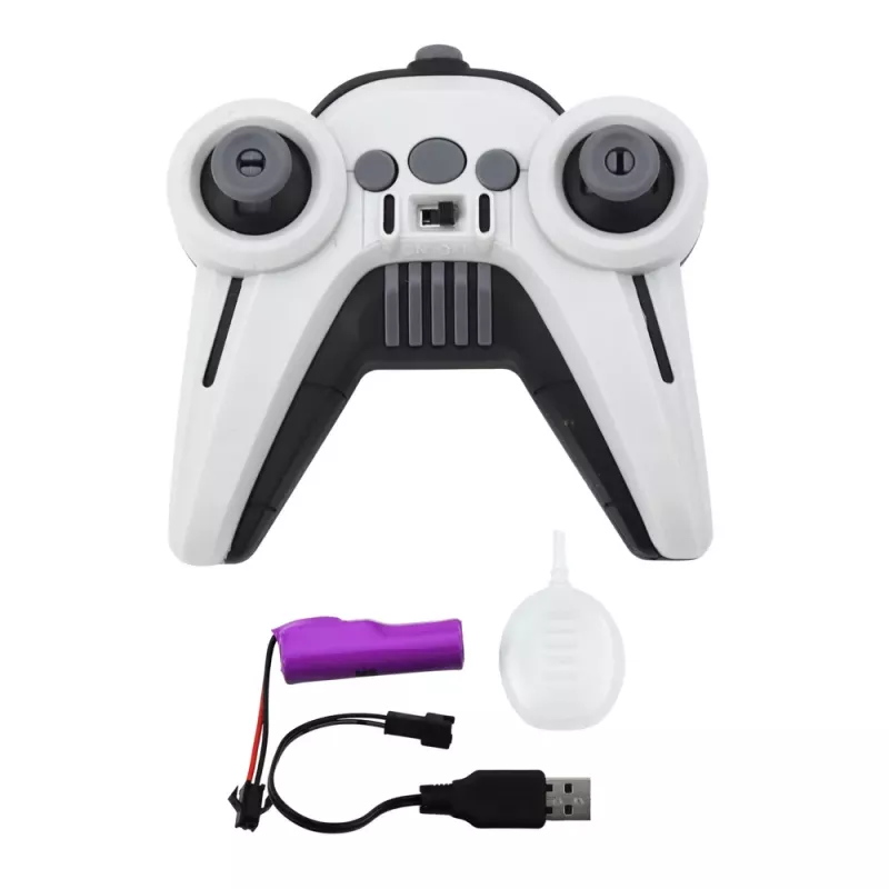 LEAN TOYS nuotoliniu valdymu valdomas triukų automobilis RC šviesos dūmai drift 360° mėlyna