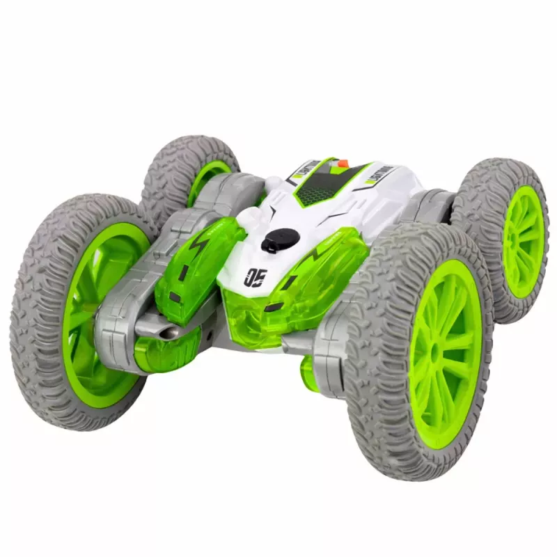 LEAN TOYS nuotoliniu valdymu stunto automobilis RC šviesos dūmai drift 360° žalias