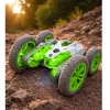 LEAN TOYS nuotoliniu valdymu stunto automobilis RC šviesos dūmai drift 360° žalias