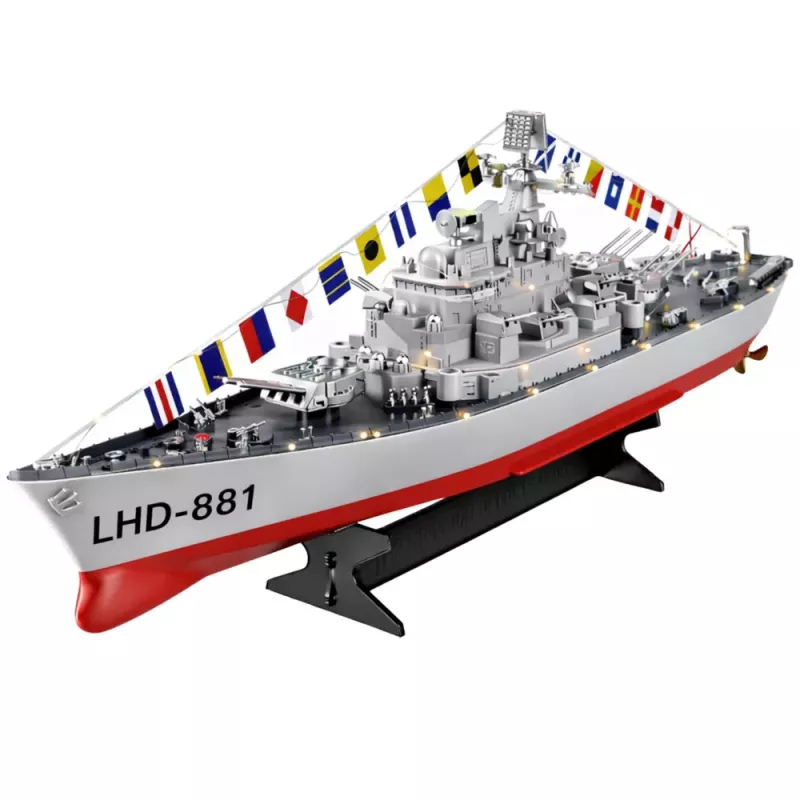 LEAN TOYS RC lėktuvnešis karo laivas nuotoliniu valdymu su LED apšvietimu 1:390