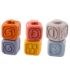 LEAN TOYS Sensoriniai edukaciniai blokeliai Bokštas iš minkštų guminių blokelių Koala 13 vnt.