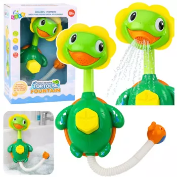 LEAN TOYS vonios žaislas Vėžlys su žuvų fontano dušu ir siurbtukais