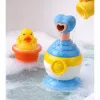 LEAN TOYS vonios žaislų rinkinys Anties muilo dozatorius puodelis mėlynas