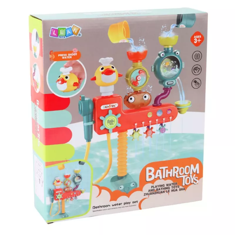 LEAN TOYS Overflow Bath Toy Wheel Cups Shower