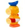 LEAN TOYS Interaktyvus vonios žaislas antis su malūnėliu, siurbtukais ir šaukšteliu
