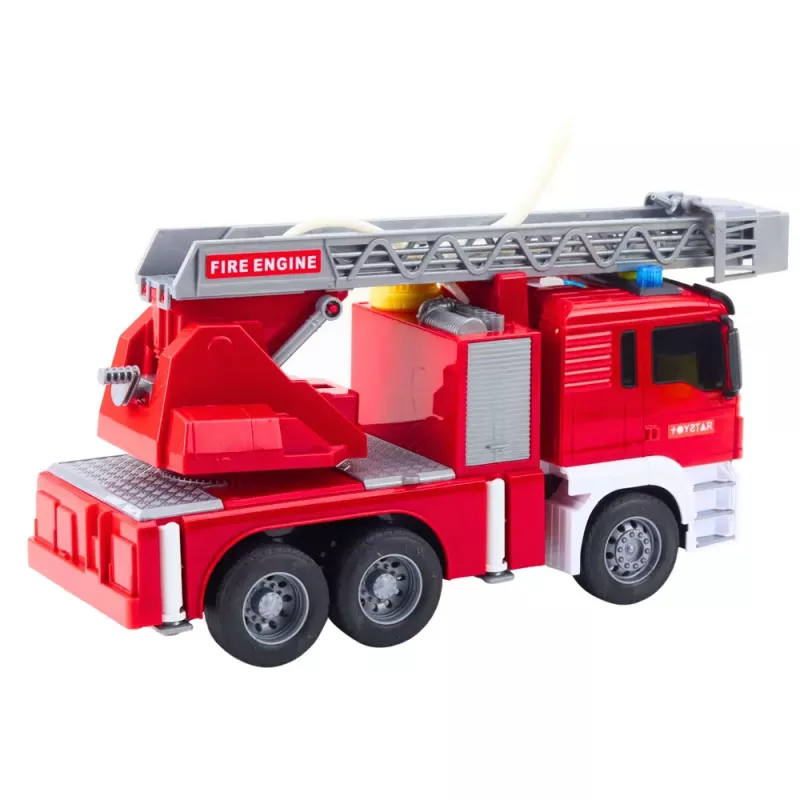 LEAN TOYS Fire Truck with Boom Fire Department Drive Water Pouring Lights Sounds