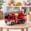 LEAN TOYS Fire Truck with Boom Fire Department Drive Water Pouring Lights Sounds