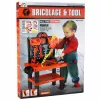 LEAN TOYS Vaikų dirbtuvės DIY stalas su įrankiais ir aksesuarais 70 cm