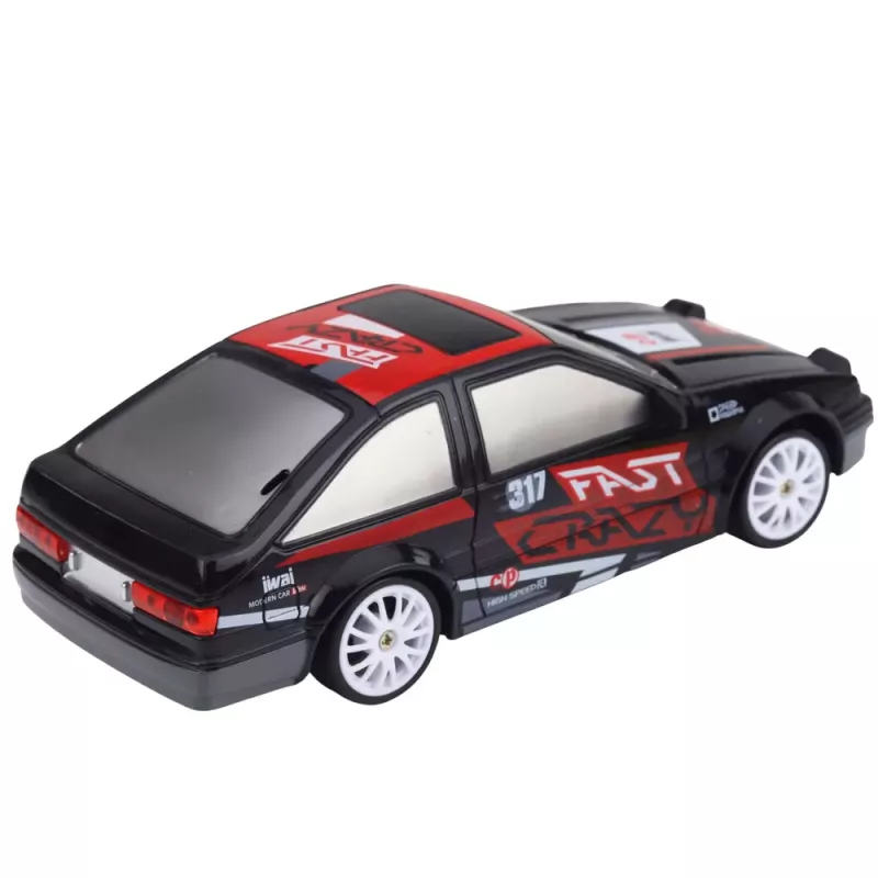 LEAN TOYS RC Coupe nuotoliniu valdymu dreifinis automobilis su keičiamais ratais juodas 1:24