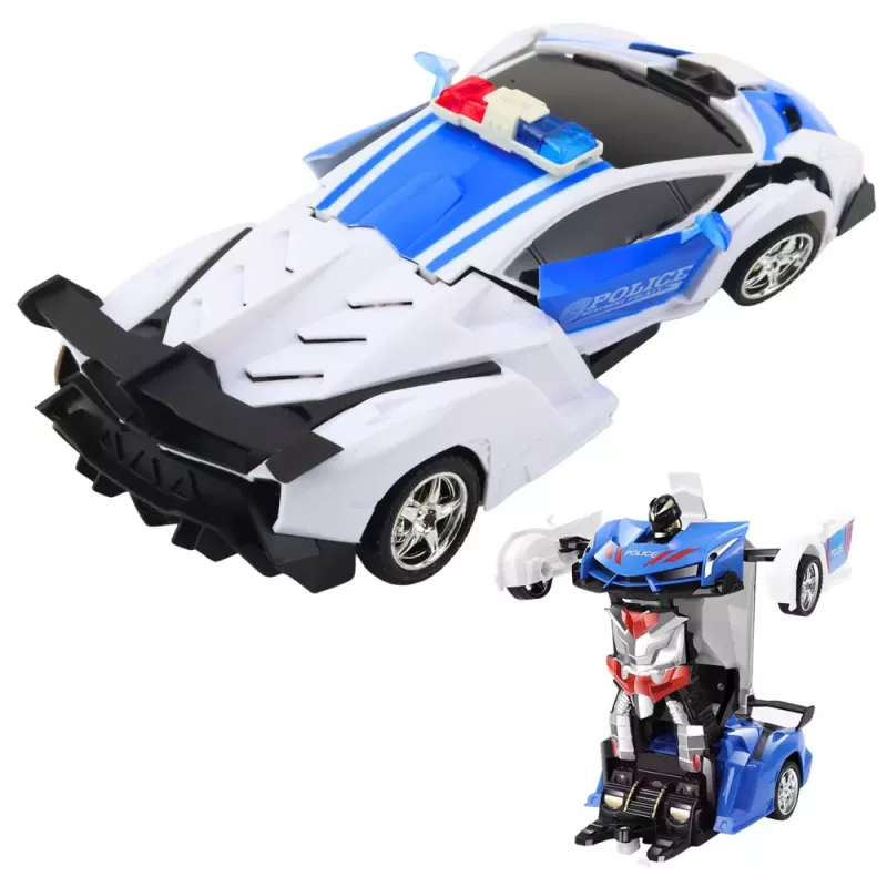 LEAN TOYS Auto Robot 2in1 Policijos nuotoliniu būdu valdomas automobilis RC 1:18