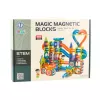 LEAN TOYS Magnetinių blokelių rutulio takelio čiuožykla spalvotas 188 vnt.