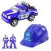LEAN TOYS Didelis policijos automobilis su figūrėlėmis ir šalmu vaikams, mėlynas