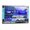 LEAN TOYS Didelis policijos automobilis su figūrėlėmis ir šalmu vaikams, mėlynas