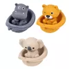 LEAN TOYS Voniukų žaislų rinkinys Gyvūnėliai valtyse su čiuožykla 11 vnt.