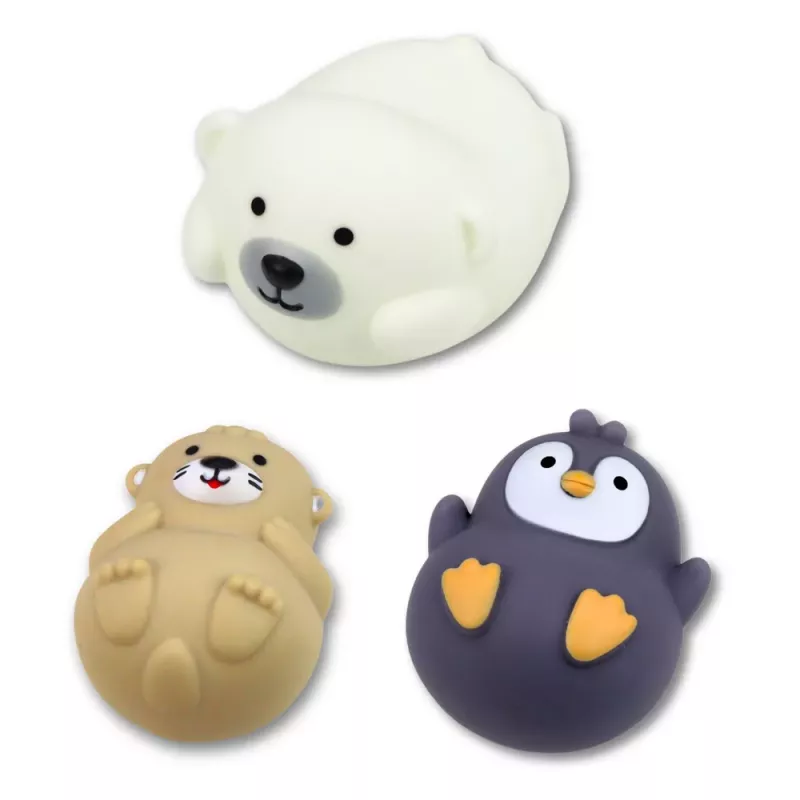 LEAN TOYS vonios žaislų rinkinys Žvejyba guminiai gyvūnėliai pastelinis sietelis 4 vnt.
