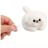 LEAN TOYS Minkštas baltas šuo su vizginančia uodega ir cypsančiais garsais raktų pakabukas 9 cm