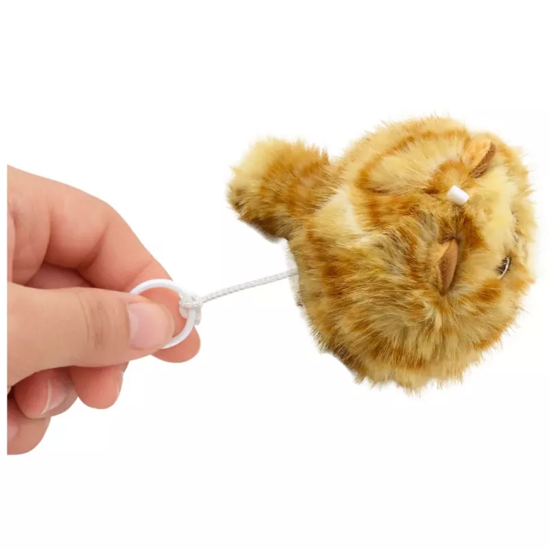 LEAN TOYS Plush Kitten with Wiggle Tail Squeaking Sounds Keychain 9 cm
