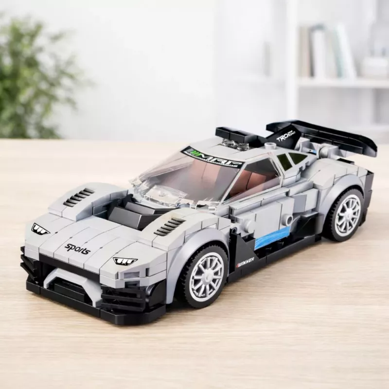 LEAN TOYS Construction Bricks Racing Car Robot 2in1 White 320 pcs.