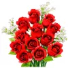 LEAN TOYS Construction Blocks Flower Bouquet Red Roses Gypsophila 952 pcs.
