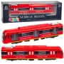 LEAN TOYS Metro Train City Express Atidaromos durys Šviesos Garsai Raudonas