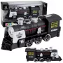 LEAN TOYS Classic Locomotive Obstacle Sensor Smoke Lights Sounds Black