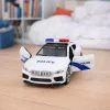 LEAN TOYS Policijos automobilis su atsidarančiomis durelėmis, varikliu, šviesomis ir garsais, baltas