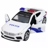 LEAN TOYS Policijos automobilis su atsidarančiomis durelėmis, varikliu, šviesomis ir garsais, baltas