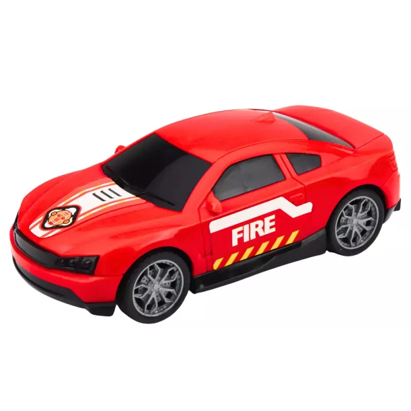 LEAN TOYS Ugniagesių gelbėjimo rinkinys su gaisrine mašina, vilkiku, sraigtasparniu, automobiliu, šviesomis ir garsu