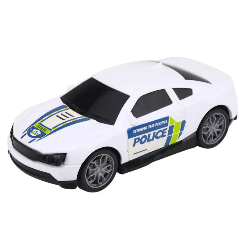 LEAN TOYS Policijos sunkvežimis, vilkikas, automobilis, sraigtasparnis su šviesomis ir garsais