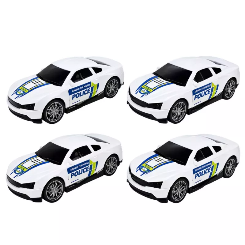 LEAN TOYS Policijos sunkvežimis su vilkiku ir policijos automobiliais su šviesomis ir garsais