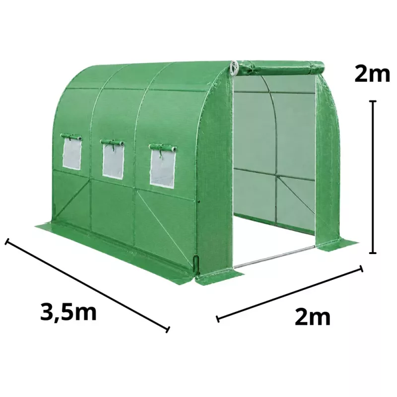 LEAN Šiltnamis daržovėms, žali UV langai, 3,5x2x2 m, 7 m²