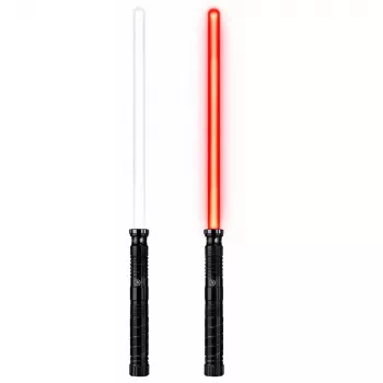 LEAN TOYS LED šviesos kardas su garsais, metaline rankena, 75 cm