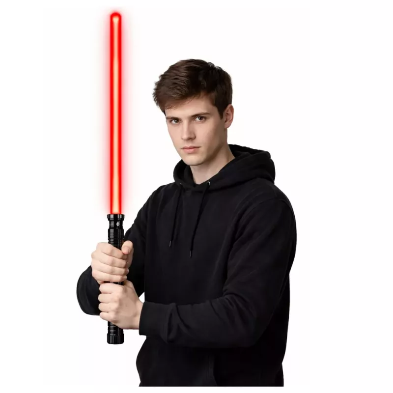 LEAN TOYS LED šviesos kardas su garsais, metaline rankena, 75 cm
