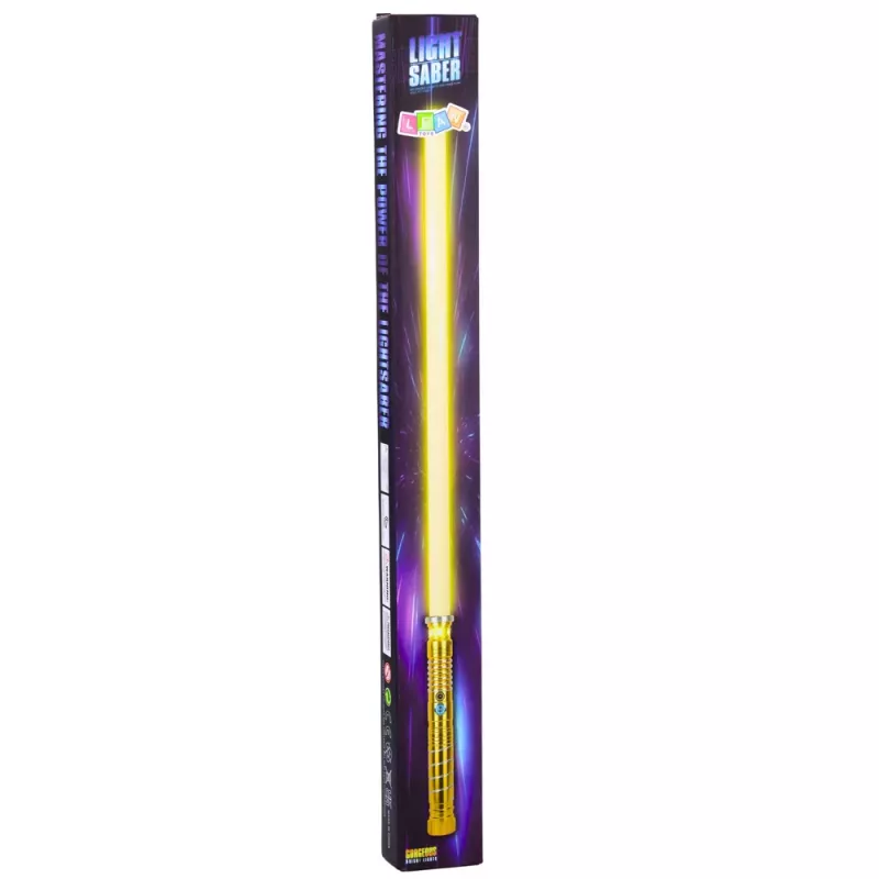 LEAN TOYS LED šviesos kardas su garsais, metaline rankena, 75 cm
