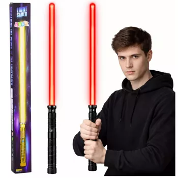 LEAN TOYS LED šviesos kardas su garsais, metaline rankena, 75 cm