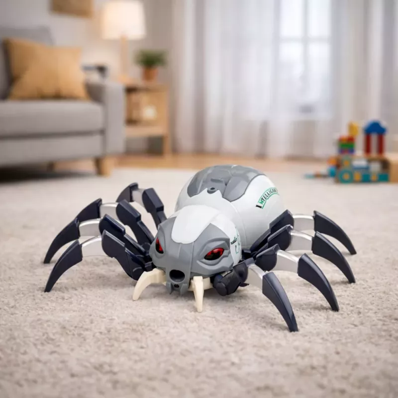 LEAN TOYS RC nuotoliniu valdymu valdomas voras robotas su dūmų efektu, šviesomis, garsais