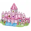 LEAN TOYS Magnetiniai blokeliai su figūrėlėmis, dažais ir kortelėmis piešimui, rožiniai, 142 vnt.
