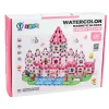 LEAN TOYS Magnetiniai blokeliai su figūrėlėmis, dažais ir kortelėmis piešimui, rožiniai, 142 vnt.