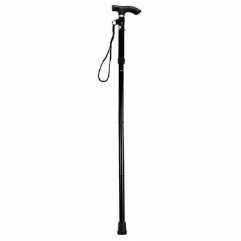 LEAN Telescopic Folding Adjustable Aluminum Walking Stick for Seniors Black 85-95cm