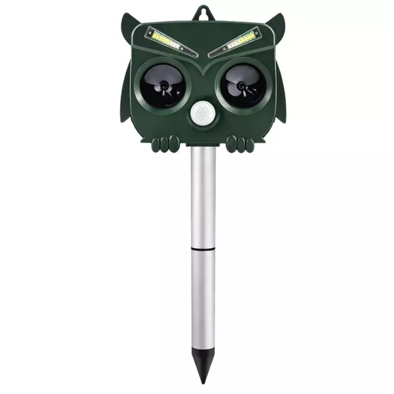LEAN Solar Owl Animal Repeller Motion Sensor Ultrasound LEDs