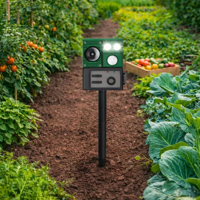 LEAN Solar Animal Repeller with Motion Sensor, Ultrasound, LED Diodes