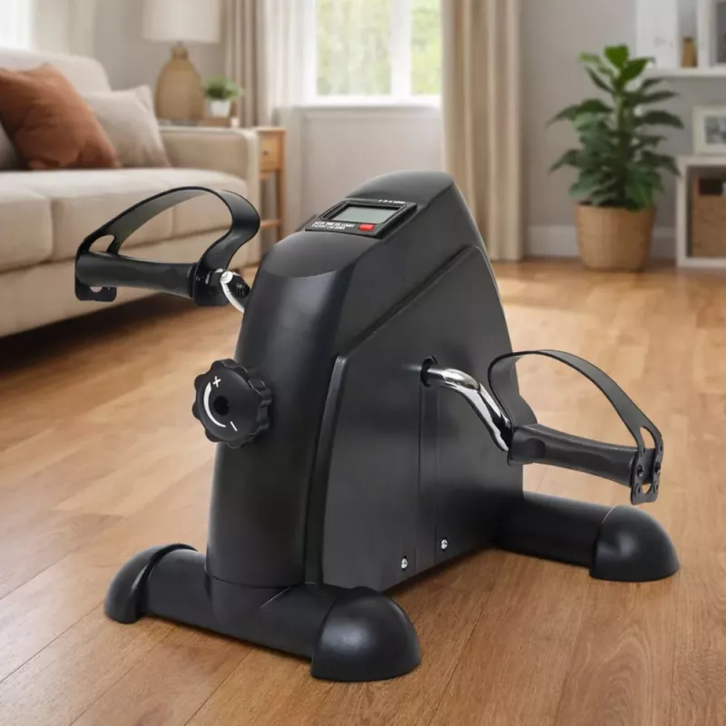 LEAN Mini treniruoklis kojoms ir rankoms 2 viename su LCD ekranu juodas