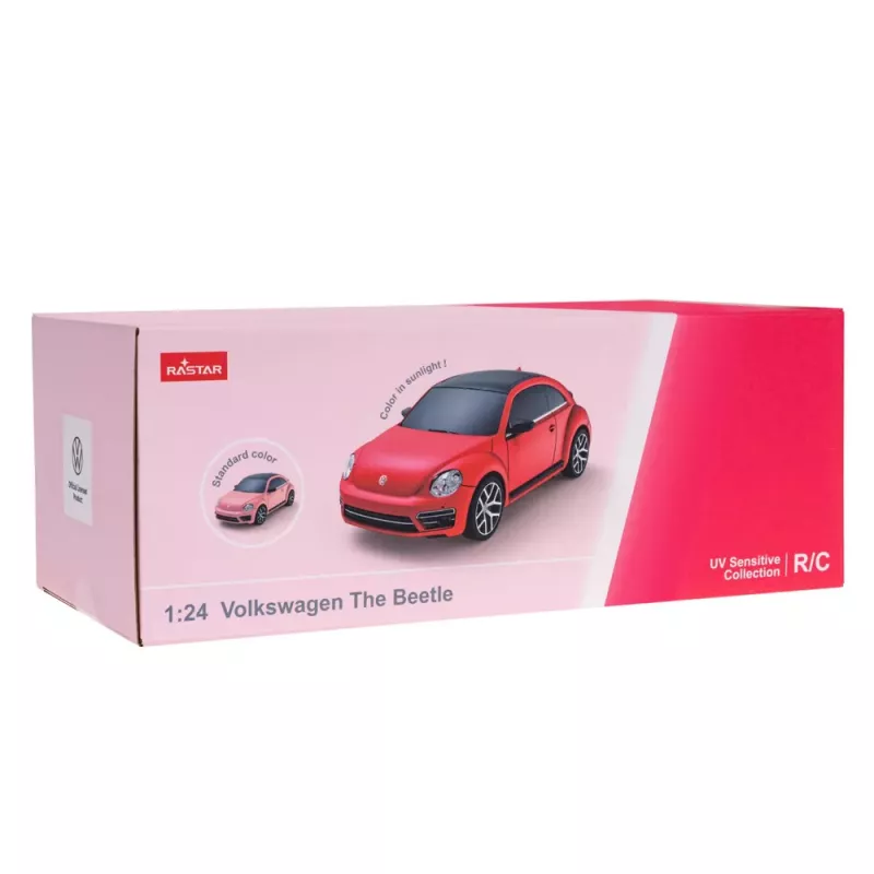 Rastar Volkswagen Beetle UV Sensitive Remote Controlled RC Car Pink 1:24